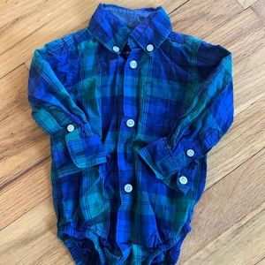 Infant plaid long sleeve collar shirt